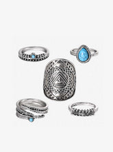 5-Piece Ring Set with Turquoise - Jessica Simpson