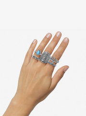 5-Piece Ring Set with Turquoise - Jessica Simpson