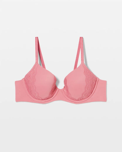 ANTIQUE PINK Enchanting Lace Trim Bra