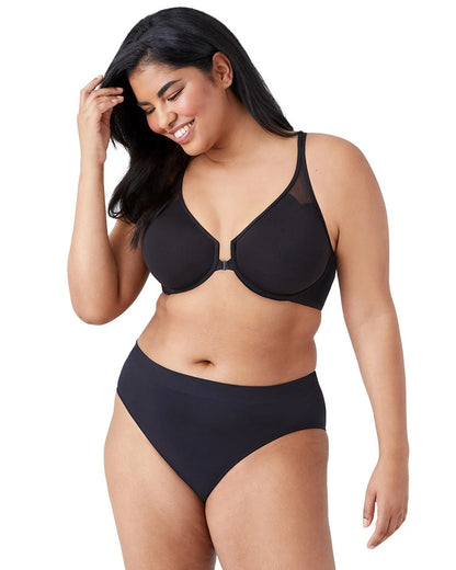 BLACK T-Back Front Close Underwire Bra