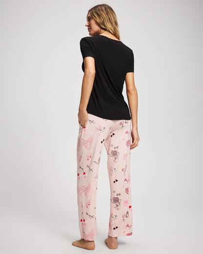 BE MINE PRETTY PINK Short Sleeve + Pant Pajama Set