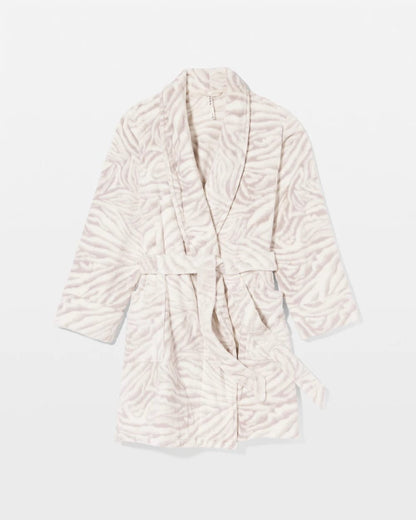 ZEBRA ZEN GRAY GLASS Plush Short Robe