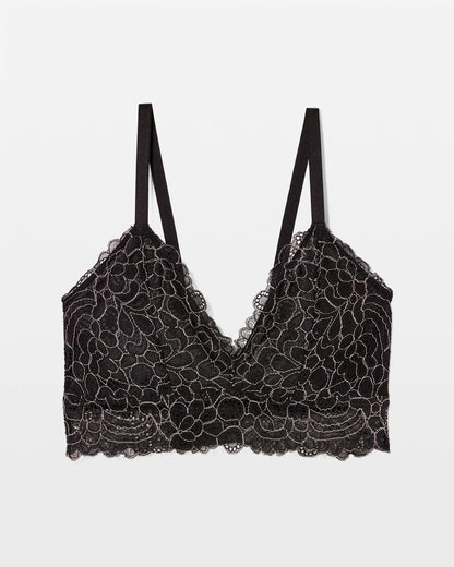 BLACK/IVORY CD Corded Lace Bralette