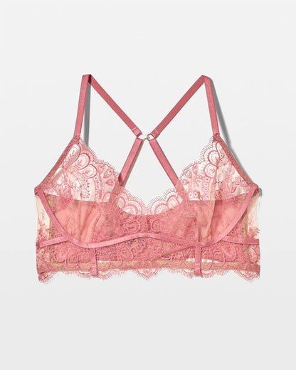 ANTIQUE PINK Tattoo Lace Embroidered Bralette