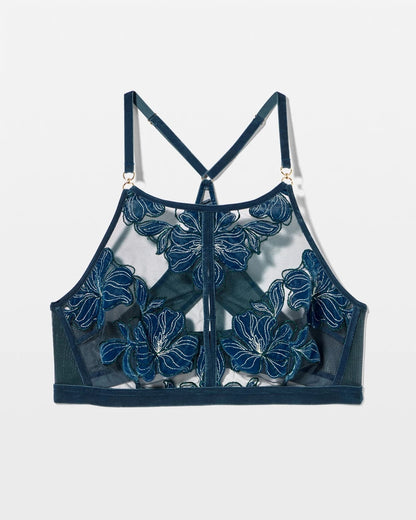 DARK HARBOUR Soma’s Sexiest Velvet Applique High Neck Bra