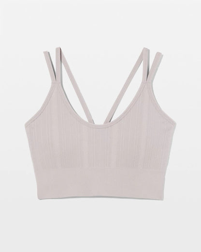 MINERAL GRAY Seamless Bra With Strappy Back