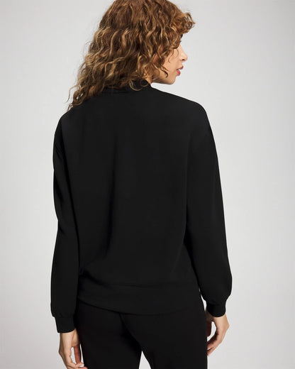 BLACK Modern Modal Bomber Jacket