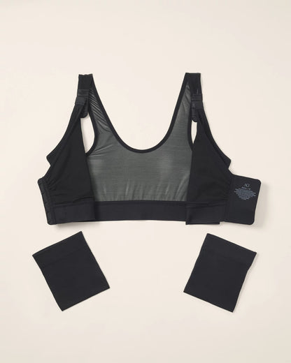 BLACK Post-Surgical Recovery Bra with Drain Pockets