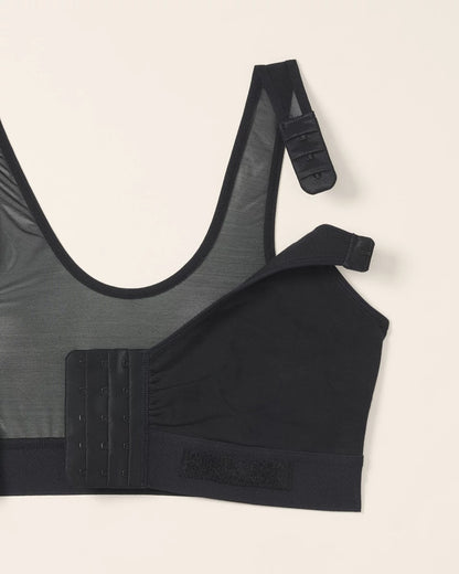 BLACK Post-Surgical Recovery Bra with Drain Pockets
