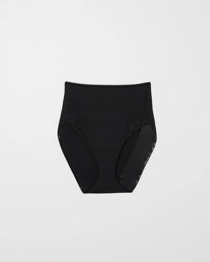 BLACK High-Waist Brief Panty with Lace