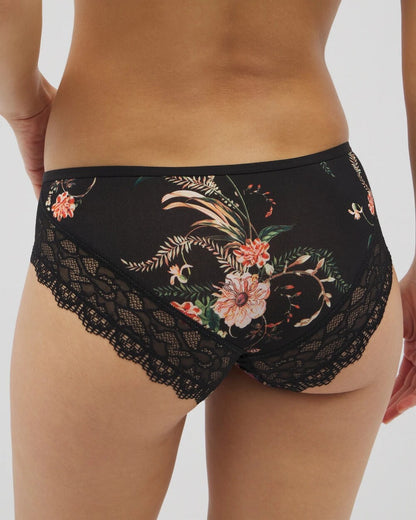 PARADISE PLUMES D M BLACK Hipster Panty with Enchanting Lace