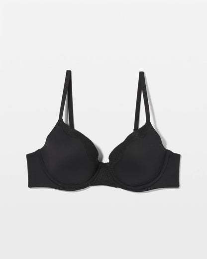 BLACK Embraceable Perfect Coverage Bra with Crochet Lace