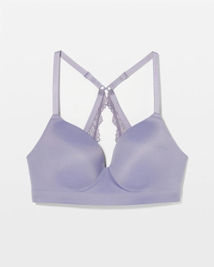LAVENDER CLOUD Luxe Wireless Bra with Lace Back