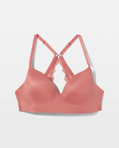 CLAY ROSE Luxe Wireless Bra with Lace Back