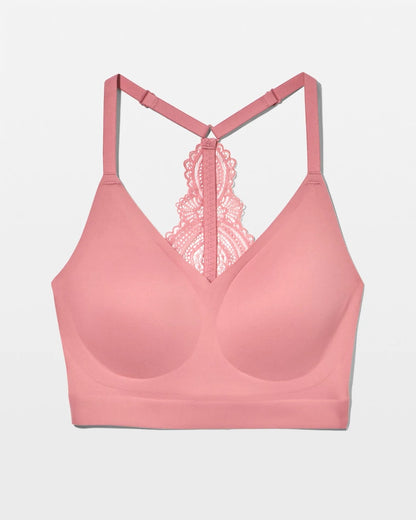 ANTIQUE PINK Racerback Bralette with Lace Back