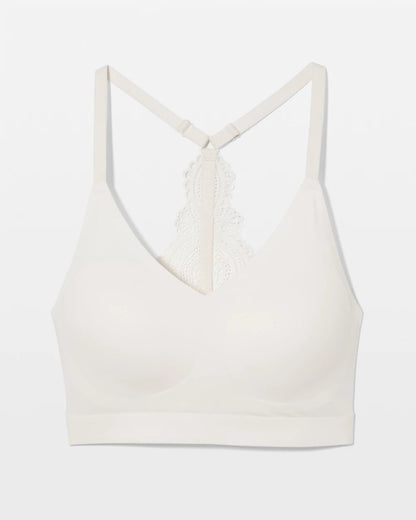IVORY Racerback Bralette with Lace Back