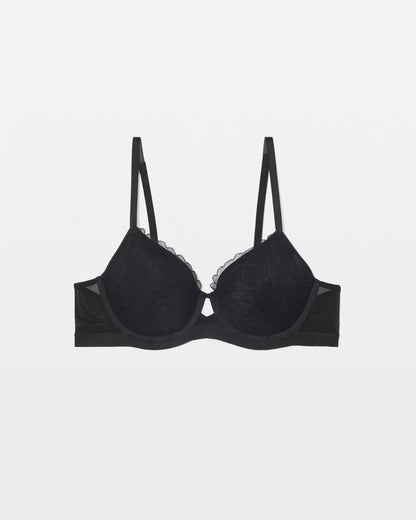 BLACK Perfect Coverage Bra with Lace