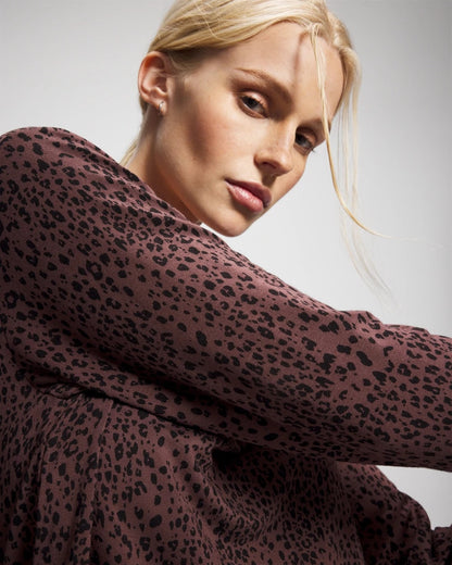 HOT SPOT MOCHA Long-Sleeve Pajama Top