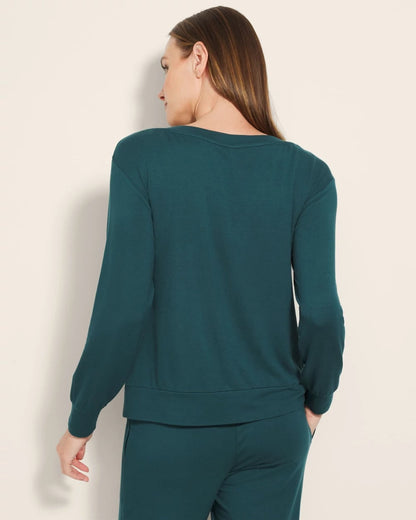 DEEP TEAL Long-Sleeve Pajama Top