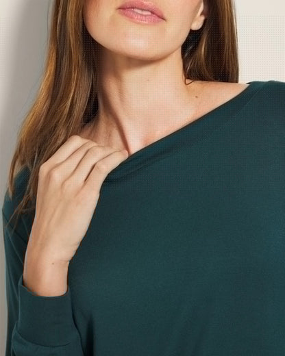 DEEP TEAL Long-Sleeve Pajama Top