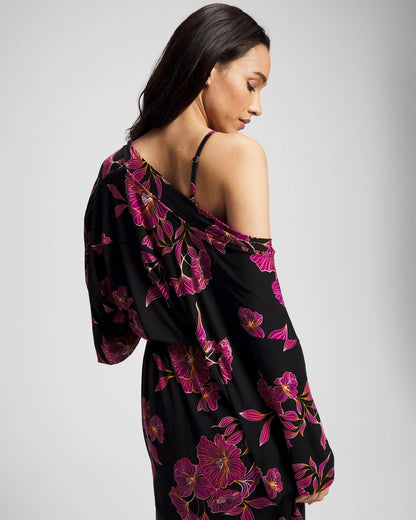 GILDED BLOOMS MAGENTA Short Robe