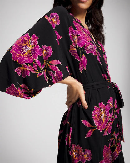 GILDED BLOOMS MAGENTA Short Robe