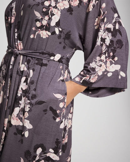 FLORAL DREAMS GRAY Short Robe