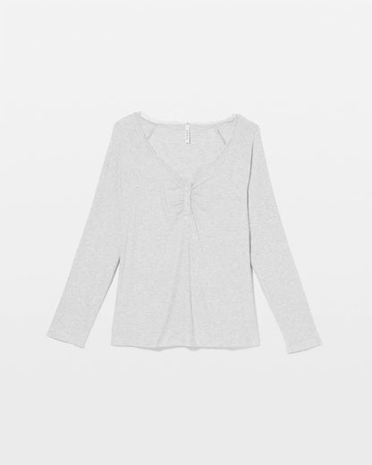 HEATHER FROST Pointelle Long Sleeve Pajama Top