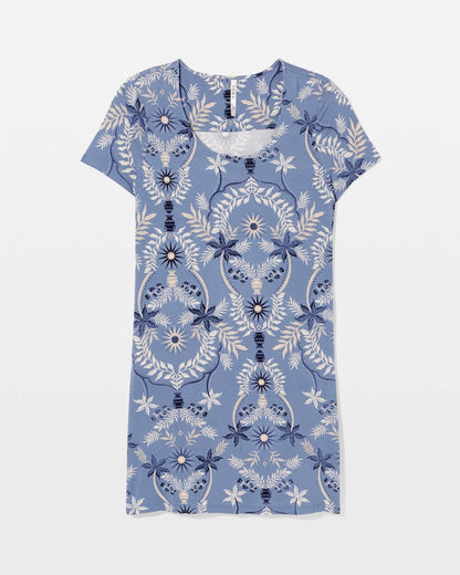 BOTANICAL TILE SUNDOWN Short Sleeve Scoop Neck Sleepshirt