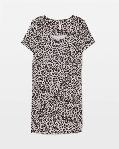 DIVINE LEOPARD TAUPE Short Sleeve Scoop Neck Sleepshirt