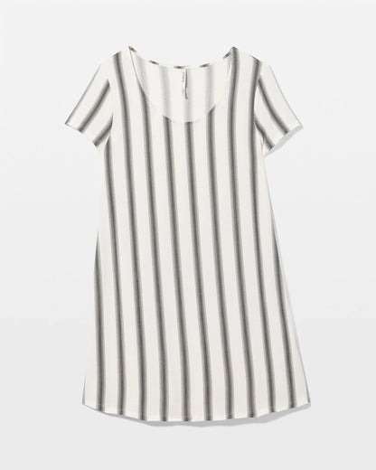 HAMPTON STRIPE BLACK Short Sleeve Scoop Neck Sleepshirt