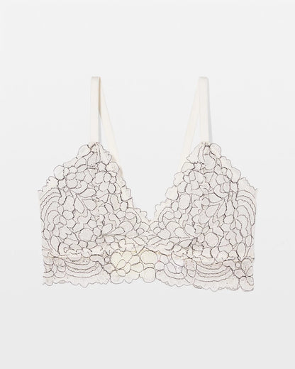 IVORY/BLACK CD Corded Lace Bralette