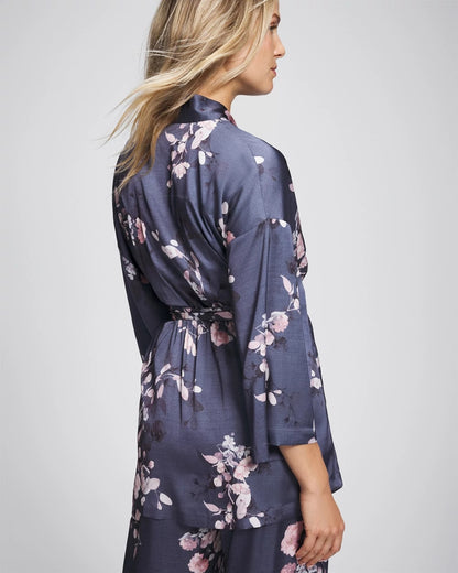 FLORAL DREAMS GRAY Short Robe