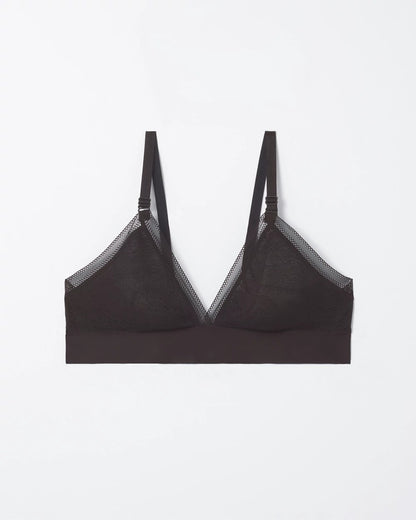 BLACK Triangle Bralette with Lace