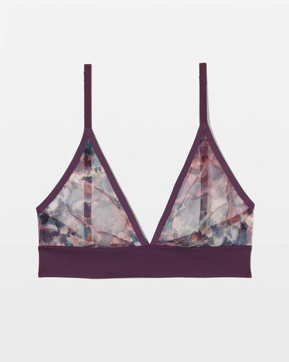 FLORAL MIRAGE MINI BLUE Triangle Mesh Bralette