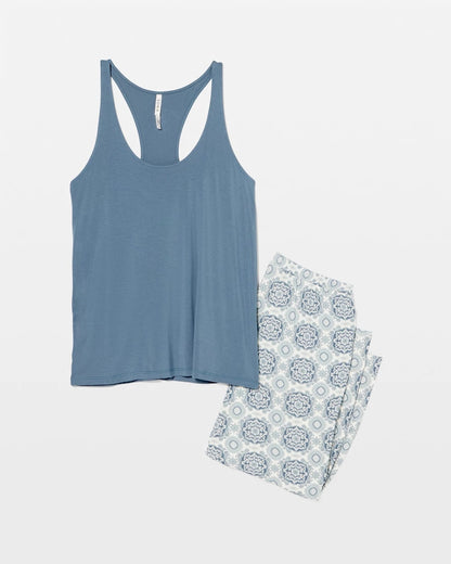 HAVEN TILE MINI GREEN Tank + Crop Pants Pajama Set