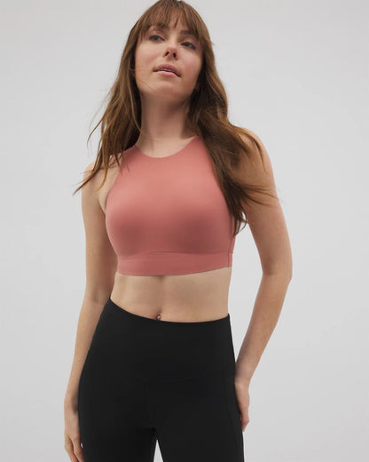 CLAY ROSE High-Neck Yoga Bra