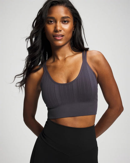 GRAY INK Seamless Bra With Strappy Back