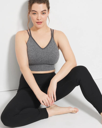 HEATHER OBSIDIAN Soma Sport Longline Bra with Strappy Back