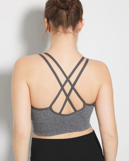 HEATHER OBSIDIAN Soma Sport Longline Bra with Strappy Back