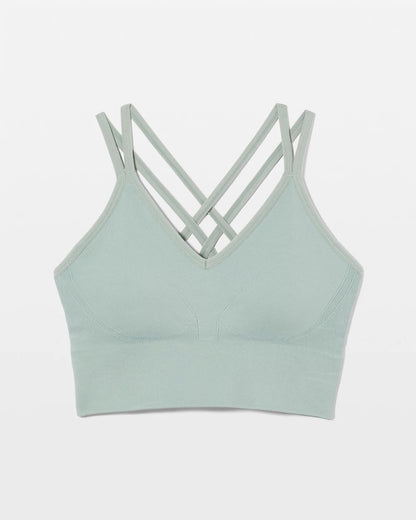 CHINOIS GREEN Longline Bra with Strappy Back