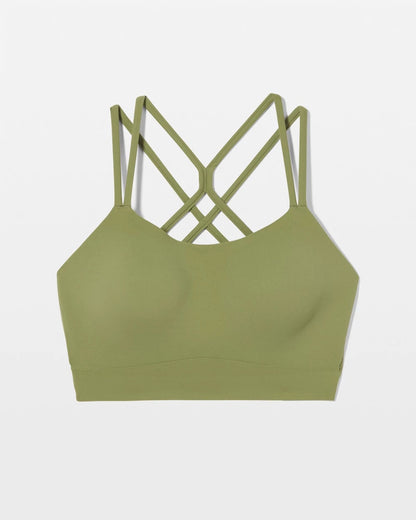 VETIVER GREEN Racerback Yoga Bra