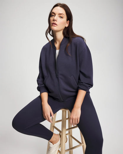 DEEP INDIGO Modern Modal Bomber Jacket