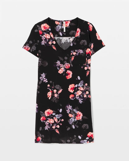 FLORAL DREAMS BLACK Short Sleeve Sleepshirt