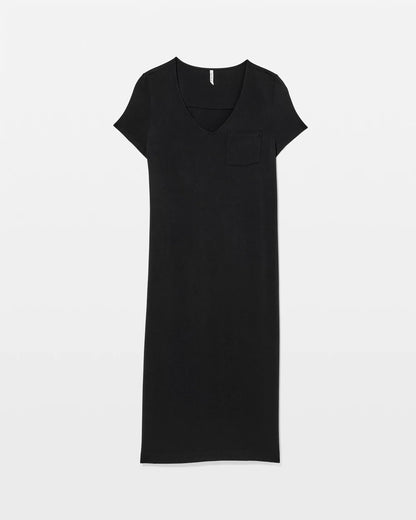 BLACK Short Sleeve Long Sleepshirt