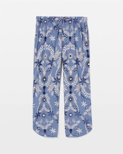BOTANICAL TILE SUNDOWN Piped Crop Pajama Pants