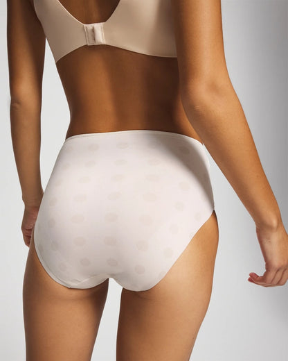 DRAMA DOTS CHAMPAGNE Tummy Modern Brief Panty with Lace