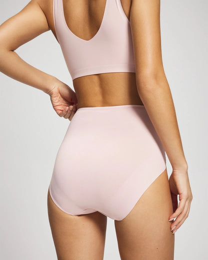 PRETTY PINK Tummy High-Waist Brief Panty with Lace