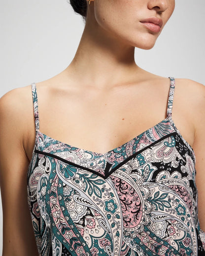 REGAL PAISLEY BLACK Piped Pajama Cami