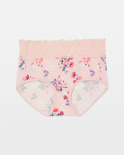 FLORAL DREAMS MINI PINK Brief Panty with Enchanting Lace